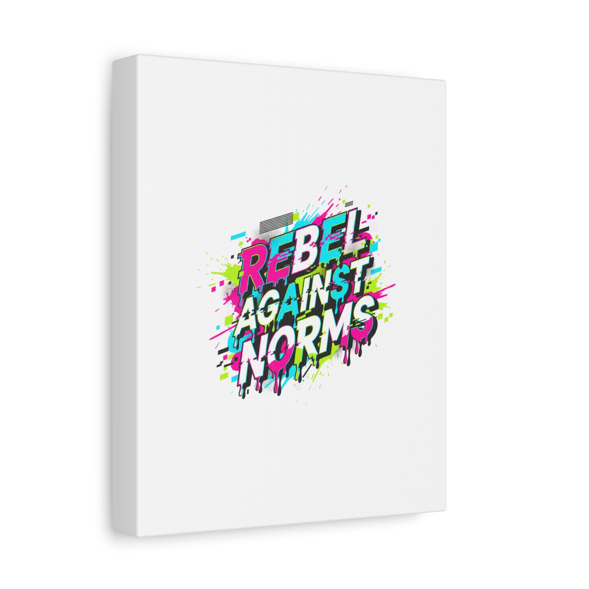 Rebel Against Norms Canvas | anti-aesthetic, glitch font art