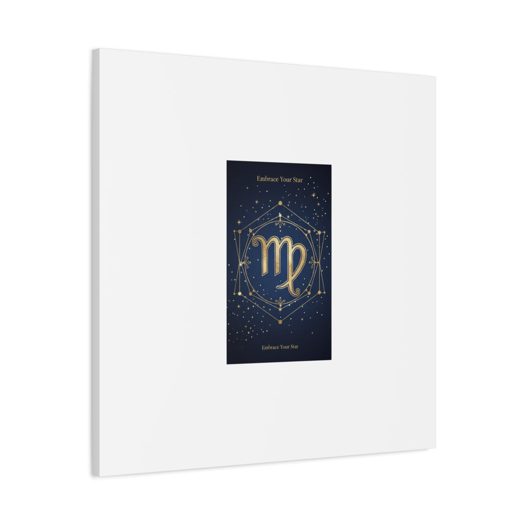 Virgo Zodiac Canvas, Astrology Art Print | Celestial Constellation Wall Decor