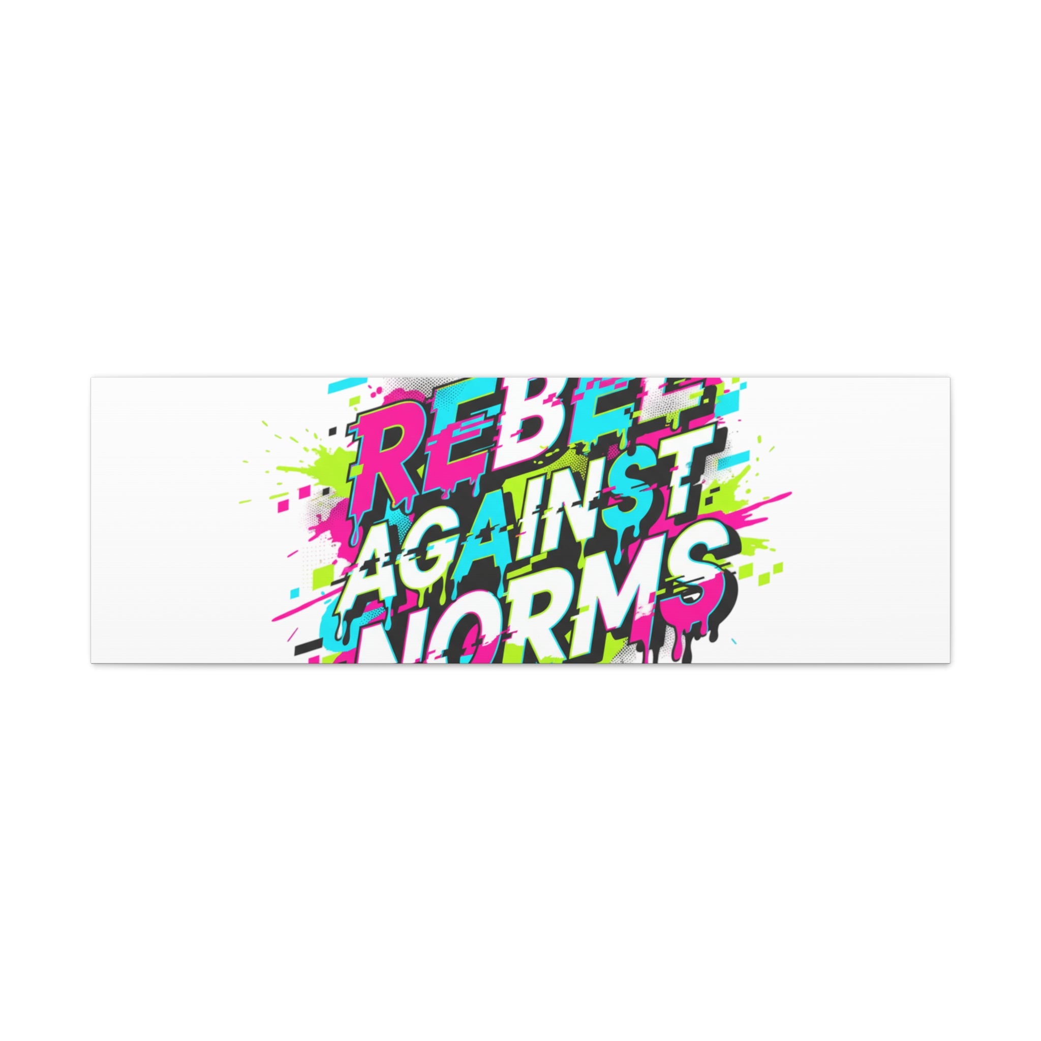 Rebel Against Norms Canvas | anti-aesthetic, glitch font art