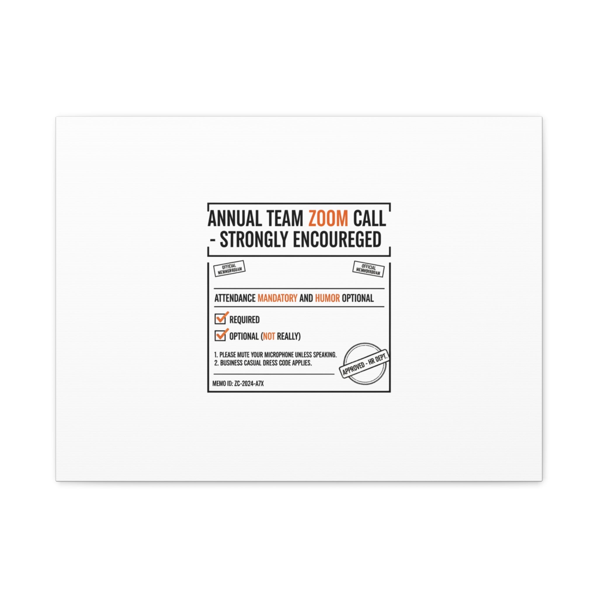 Office Sign Parody Canvas, Workplace Humor Notice Typography | Desk Wall Art