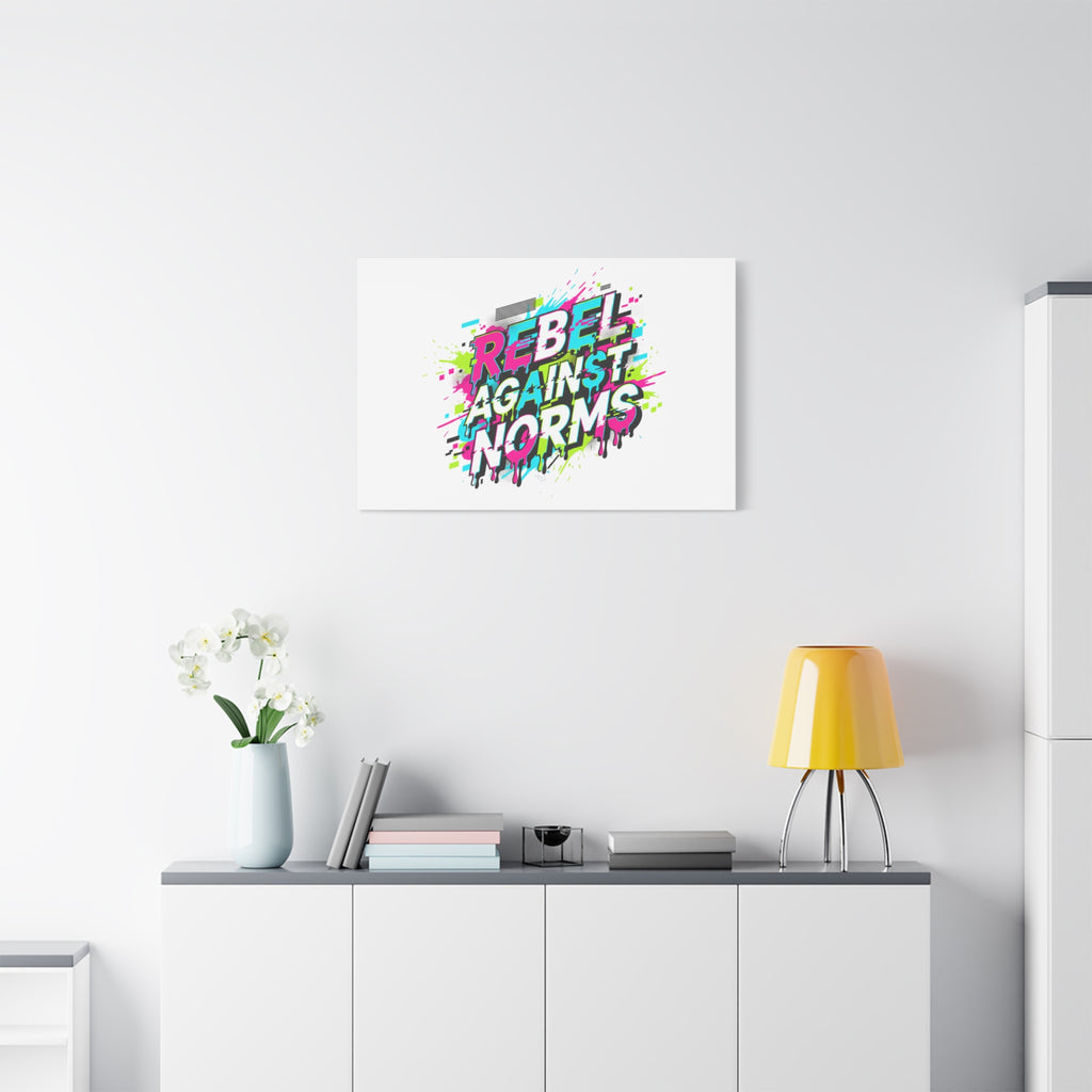 Rebel Against Norms Canvas | anti-aesthetic, glitch font art