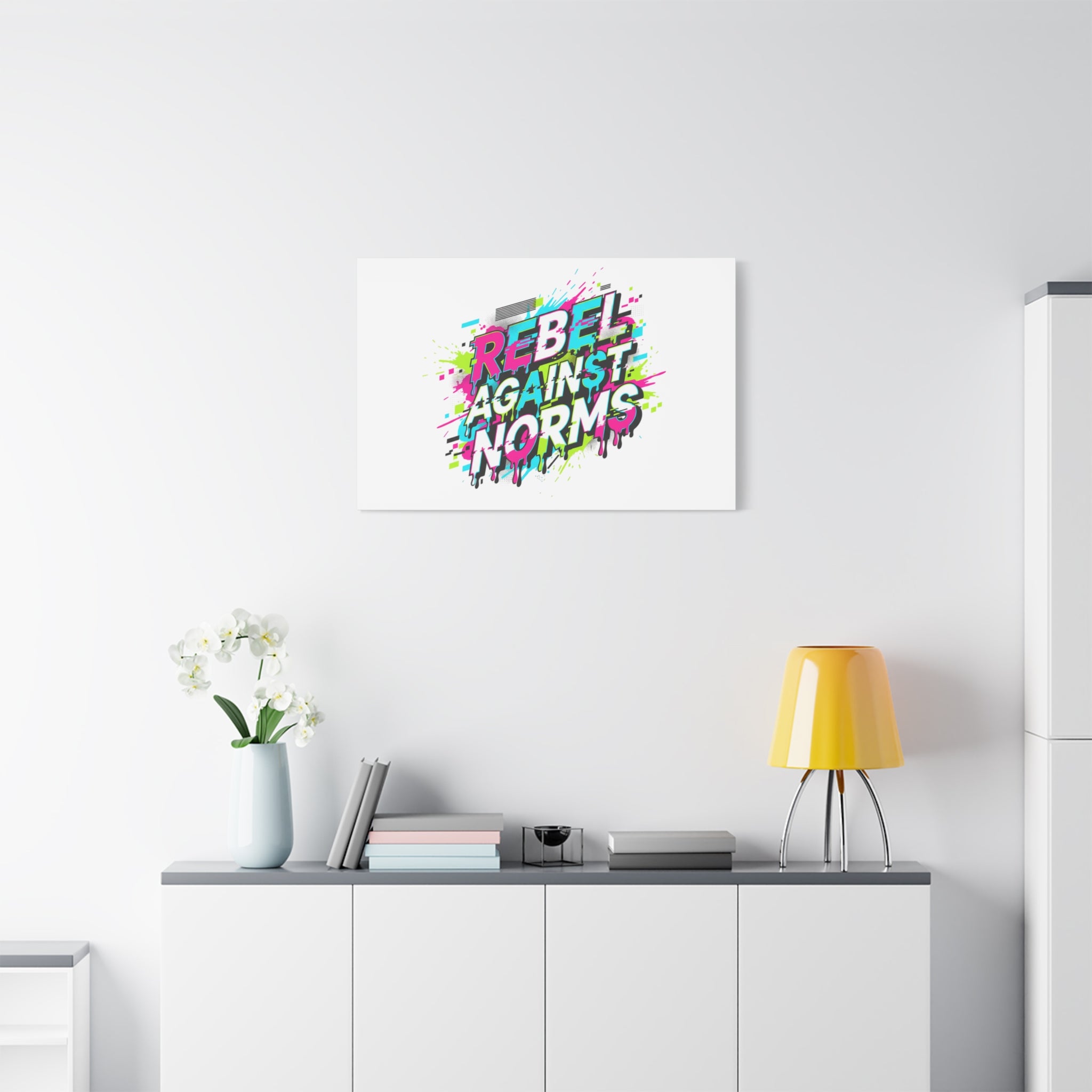 Rebel Against Norms Canvas | anti-aesthetic, glitch font art
