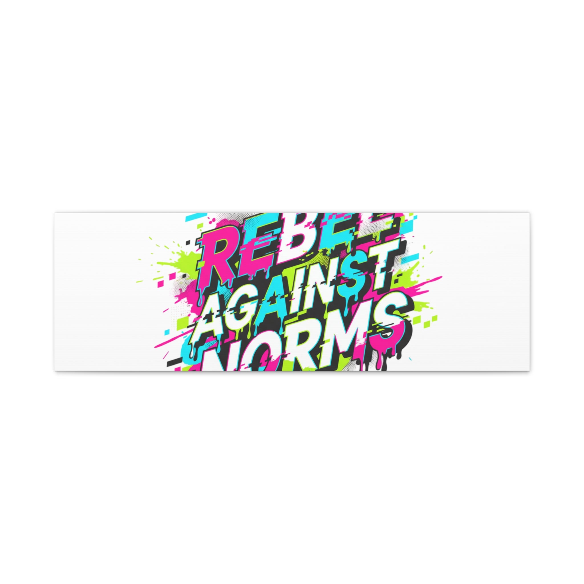 Rebel Against Norms Canvas | anti-aesthetic, glitch font art