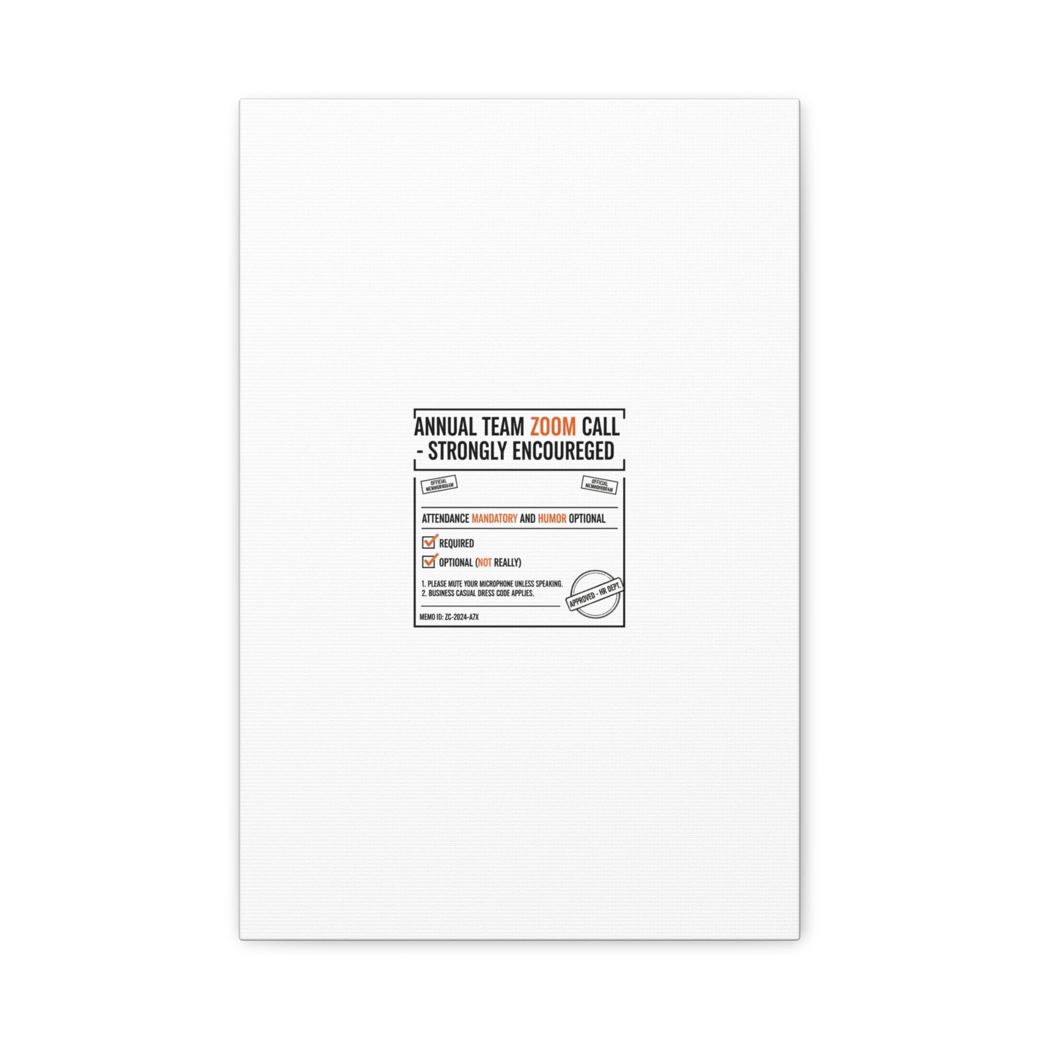 Office Sign Parody Canvas, Workplace Humor Notice Typography | Desk Wall Art