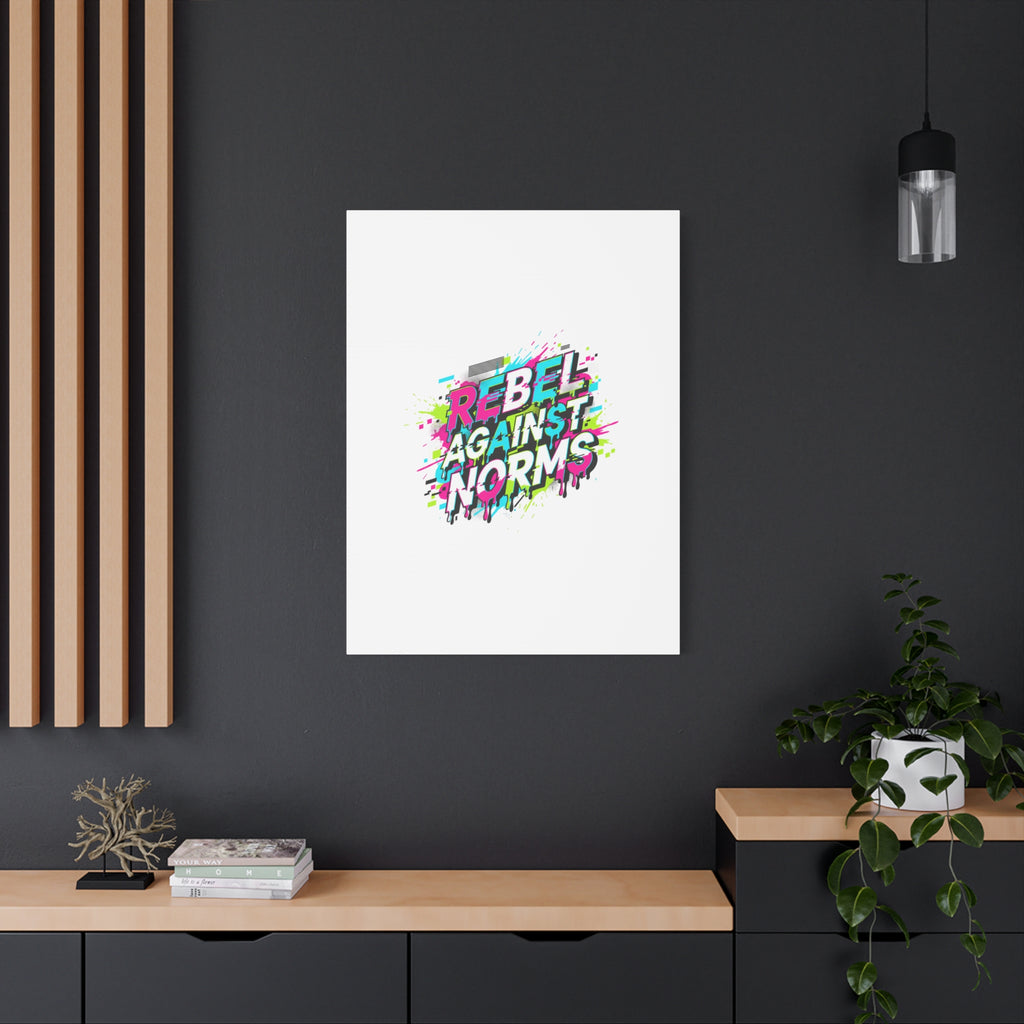 Rebel Against Norms Canvas | anti-aesthetic, glitch font art