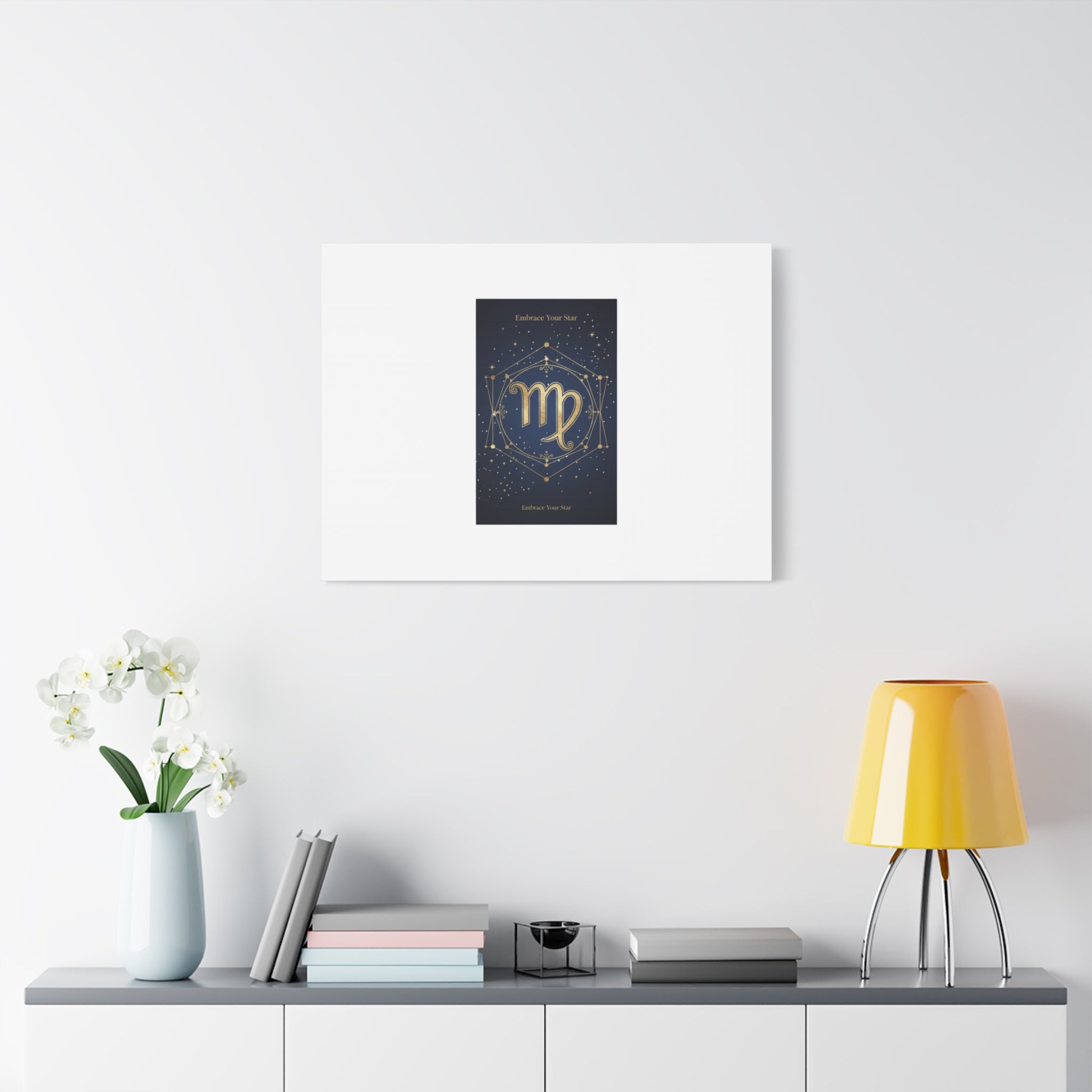 Virgo Zodiac Canvas, Astrology Art Print | Celestial Constellation Wall Decor