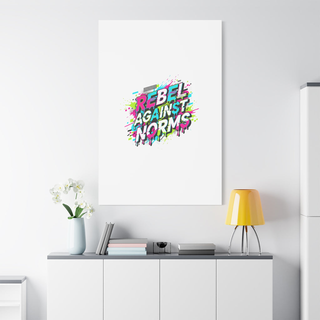 Rebel Against Norms Canvas | anti-aesthetic, glitch font art