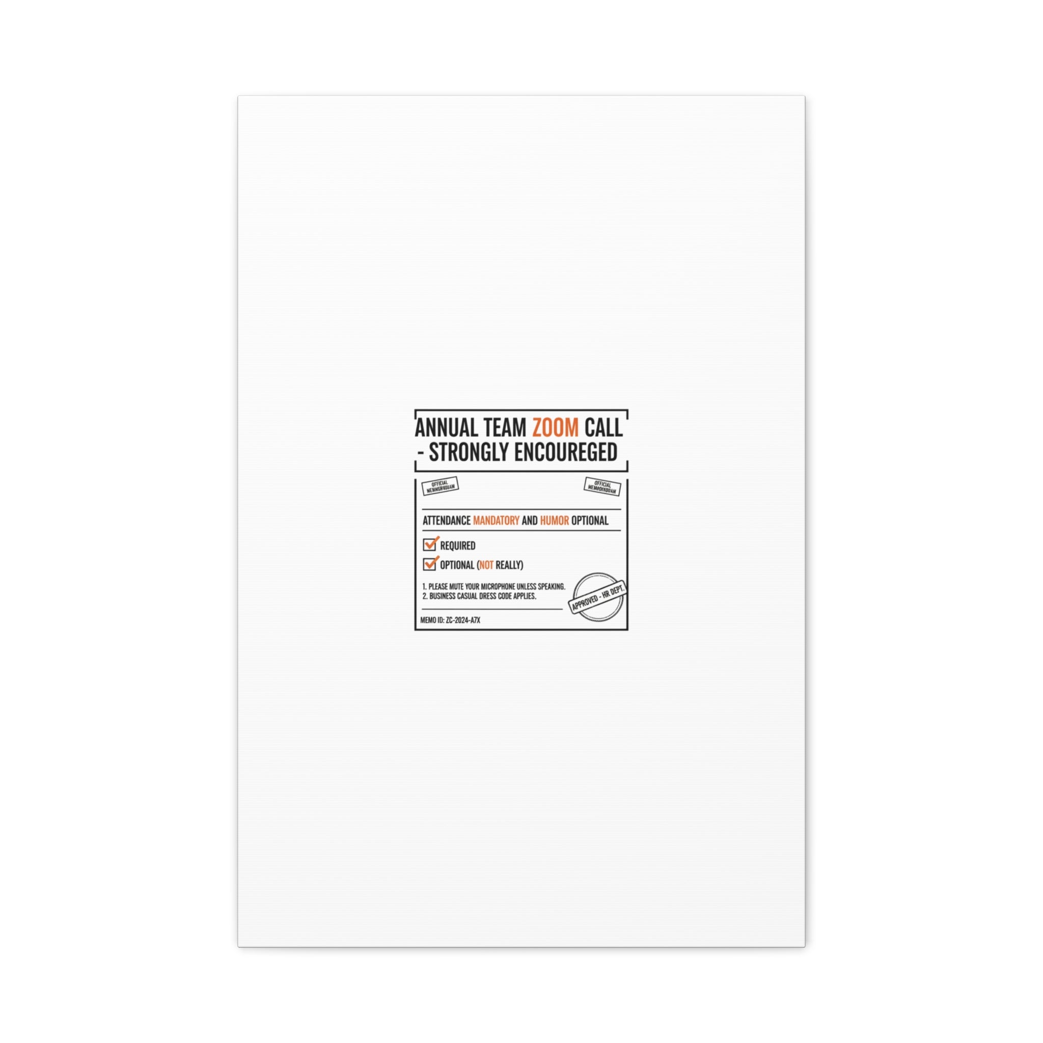 Office Sign Parody Canvas, Workplace Humor Notice Typography | Desk Wall Art