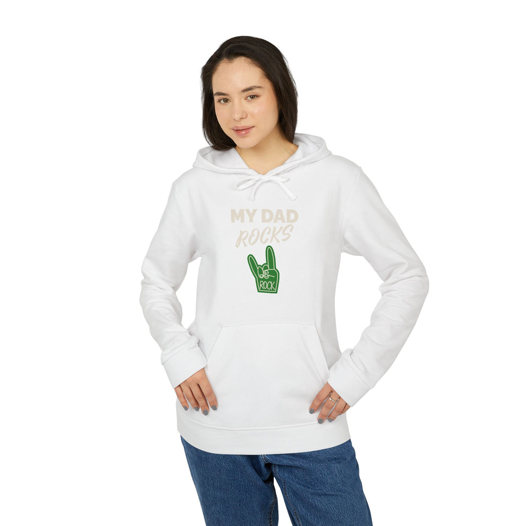 Hoodie — 'My Dad Rocks' Green Foam Hand Graphic Pullover