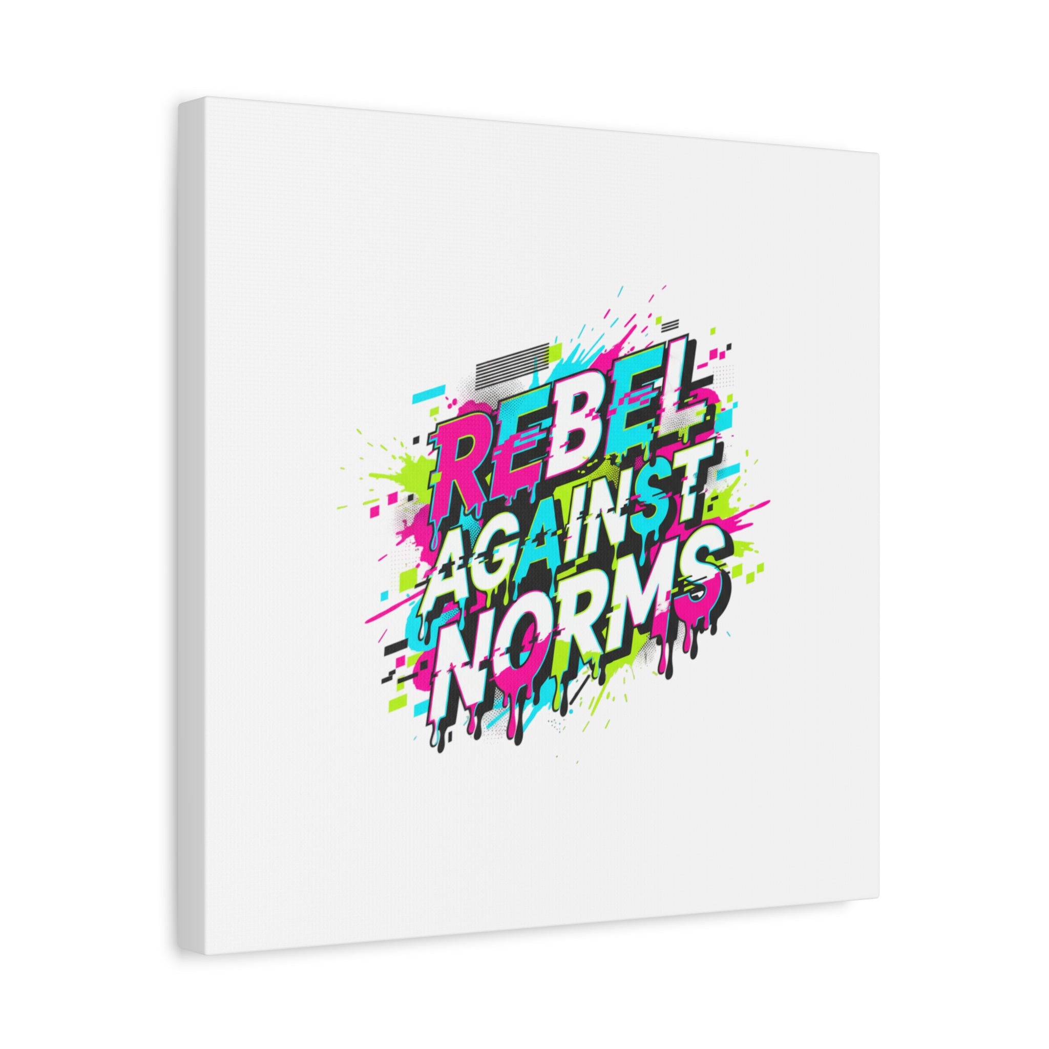 Rebel Against Norms Canvas | anti-aesthetic, glitch font art