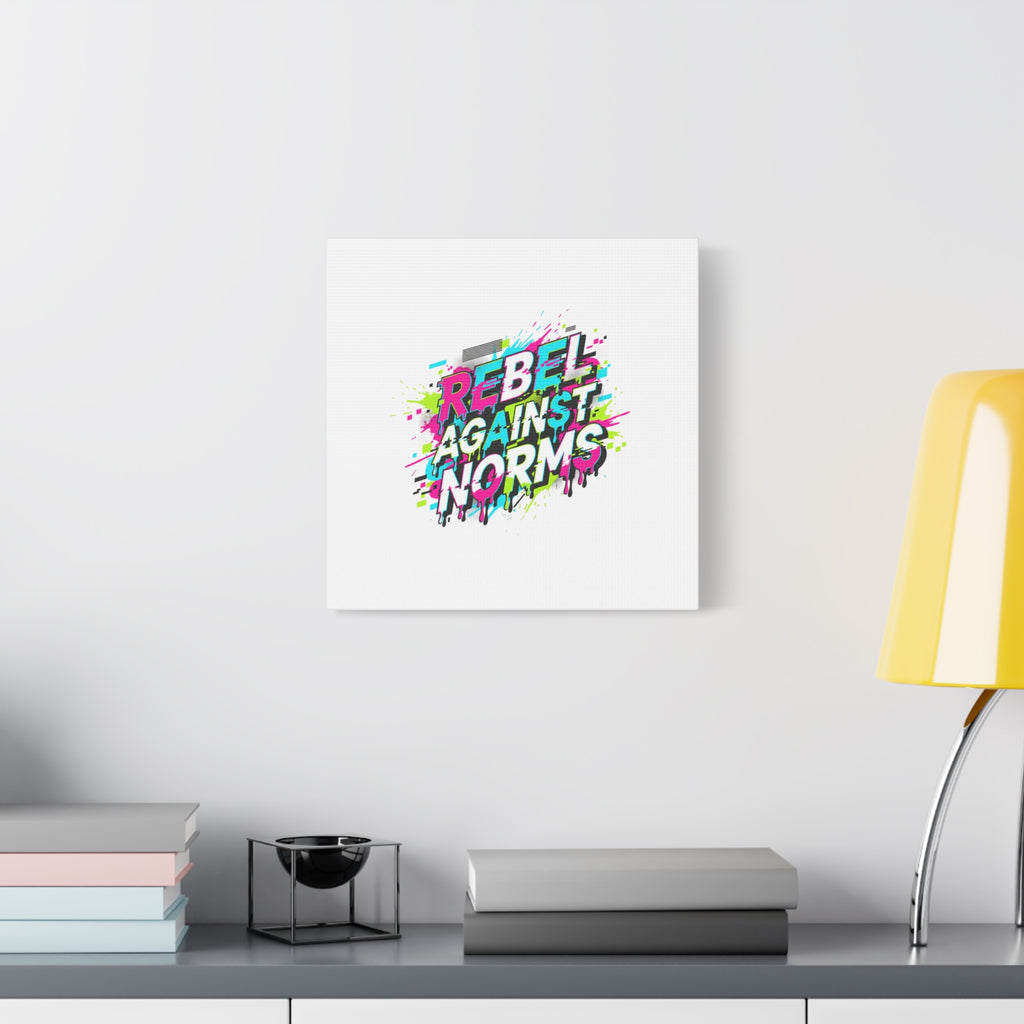 Rebel Against Norms Canvas | anti-aesthetic, glitch font art