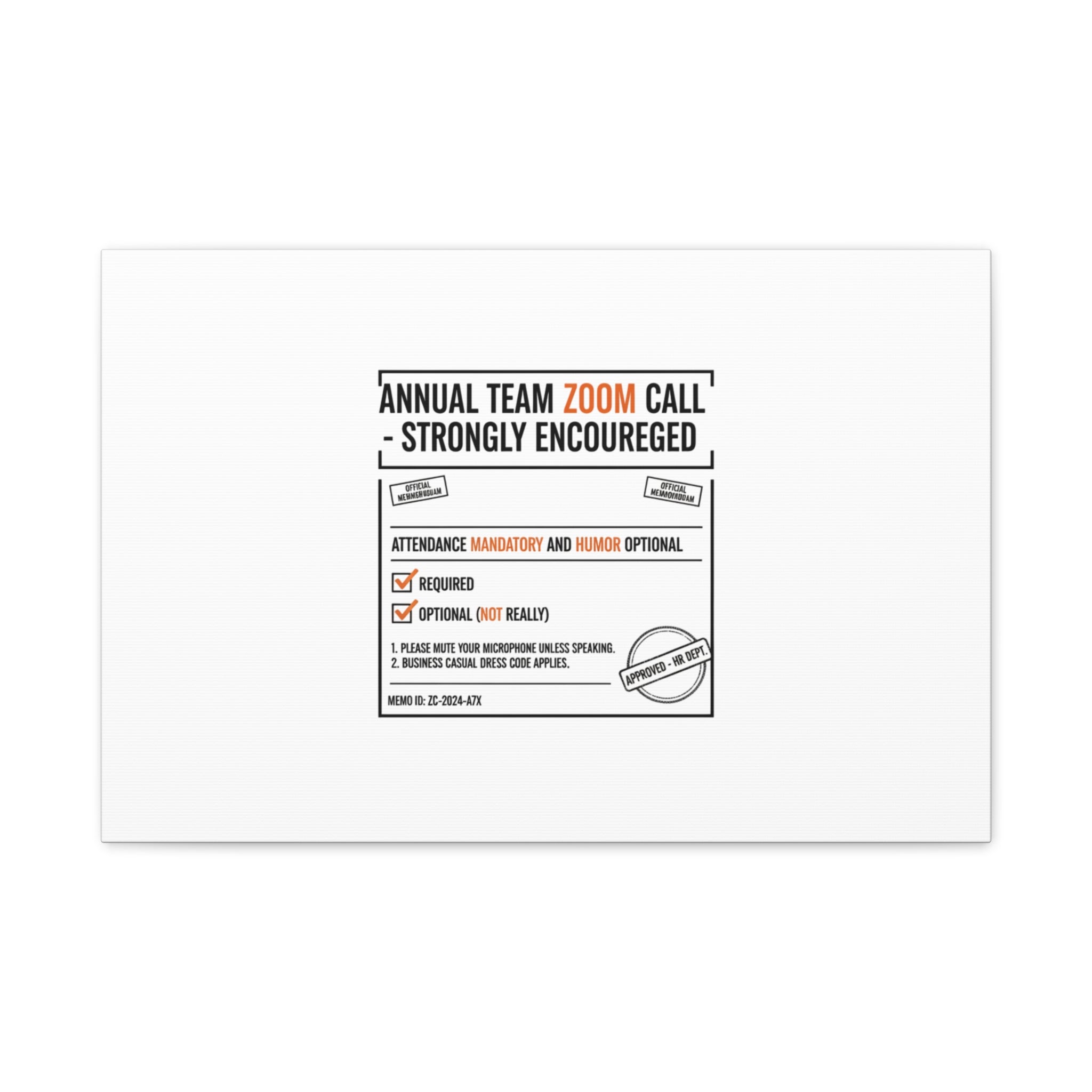 Office Sign Parody Canvas, Workplace Humor Notice Typography | Desk Wall Art