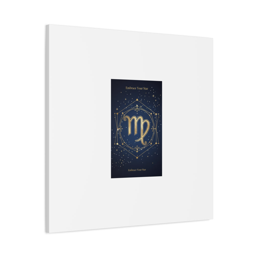 Virgo Zodiac Canvas, Astrology Art Print | Celestial Constellation Wall Decor