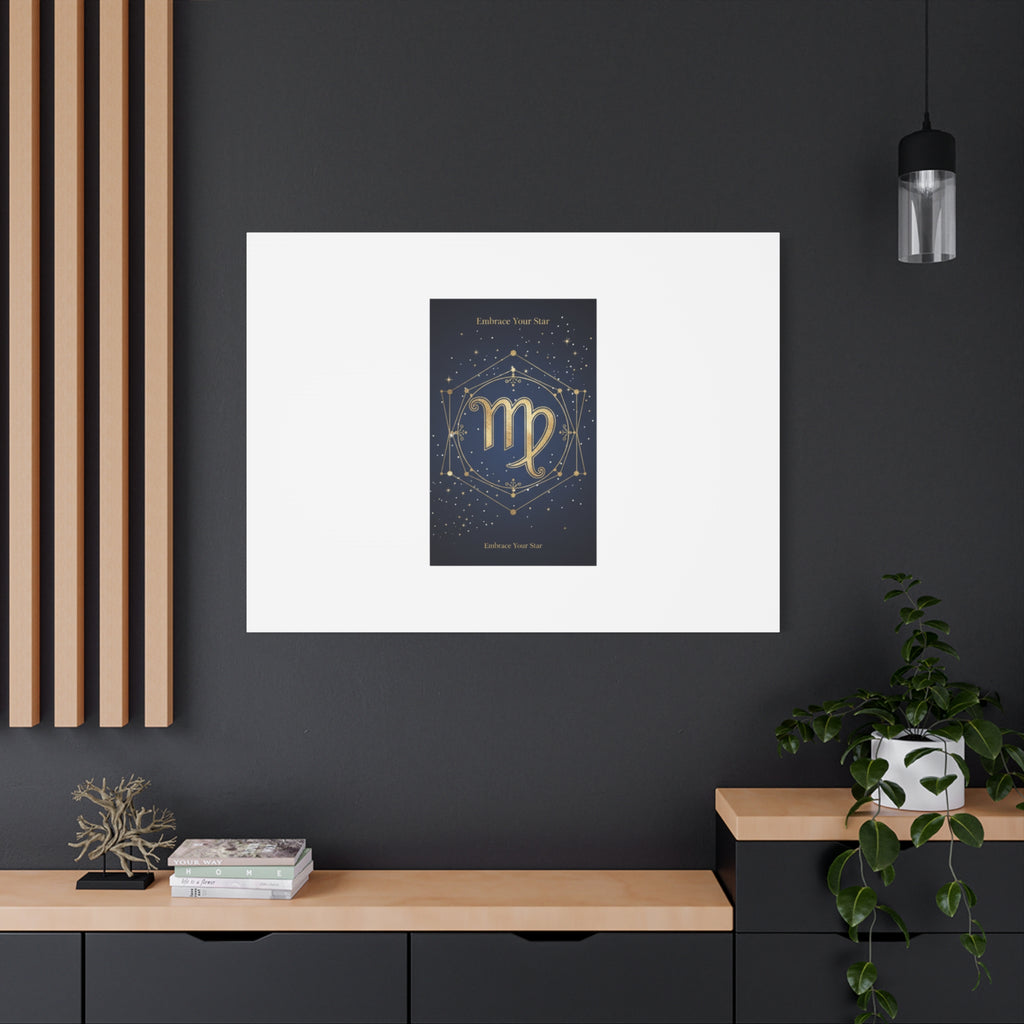 Virgo Zodiac Canvas, Astrology Art Print | Celestial Constellation Wall Decor