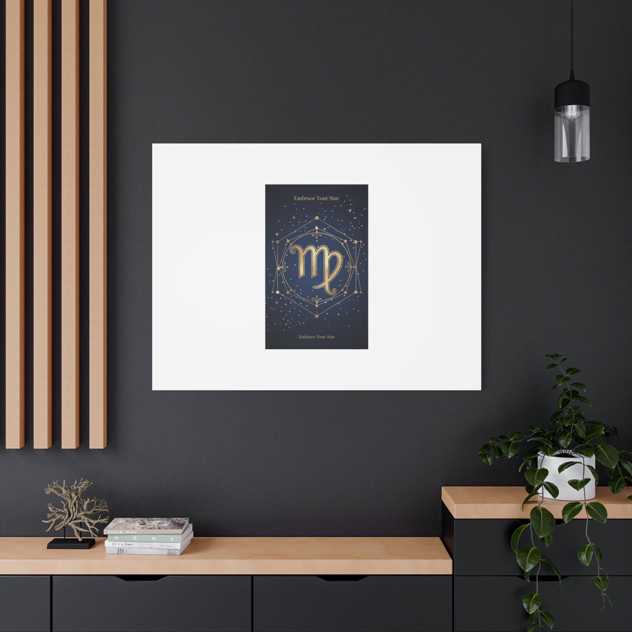Virgo Zodiac Canvas, Astrology Art Print | Celestial Constellation Wall Decor