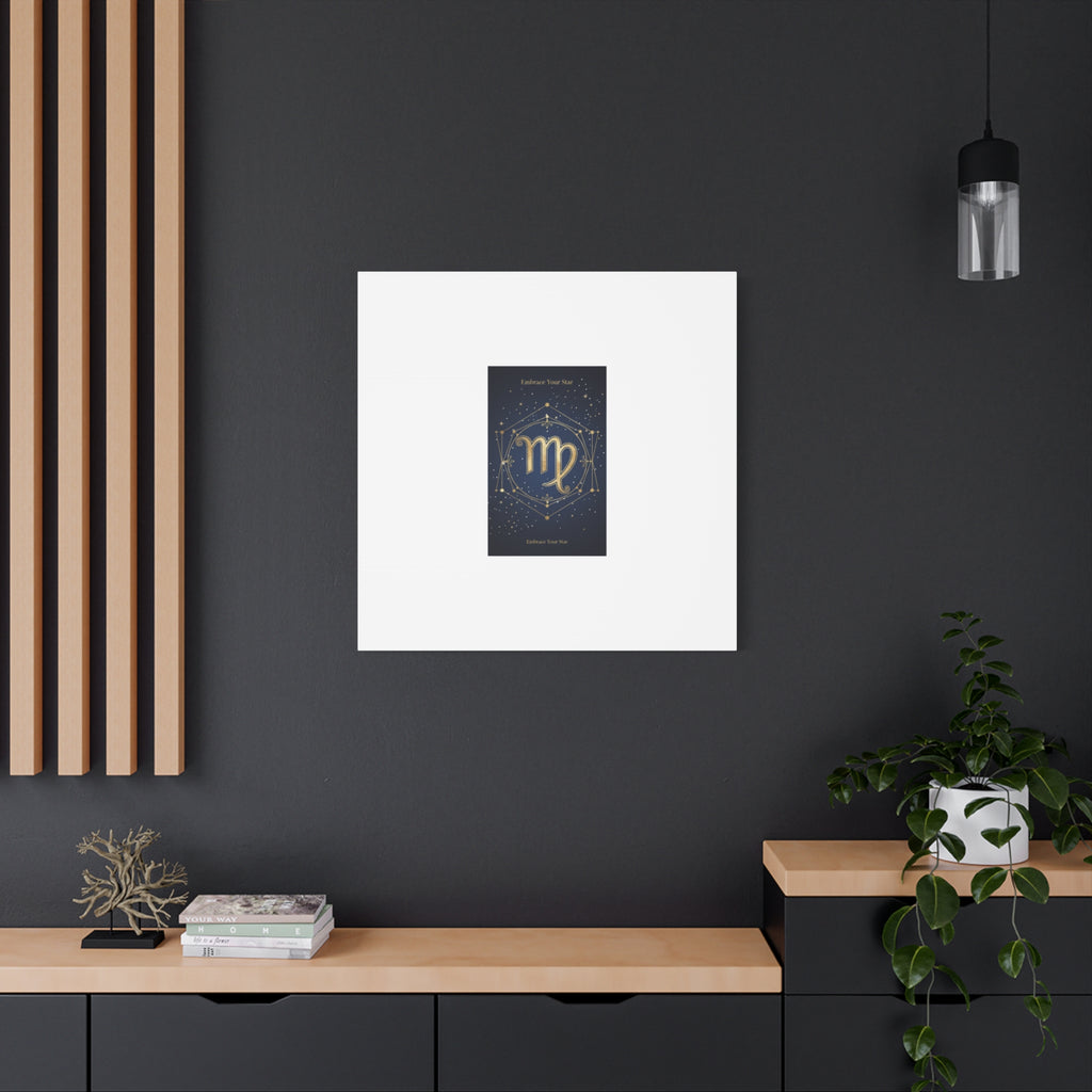 Virgo Zodiac Canvas, Astrology Art Print | Celestial Constellation Wall Decor