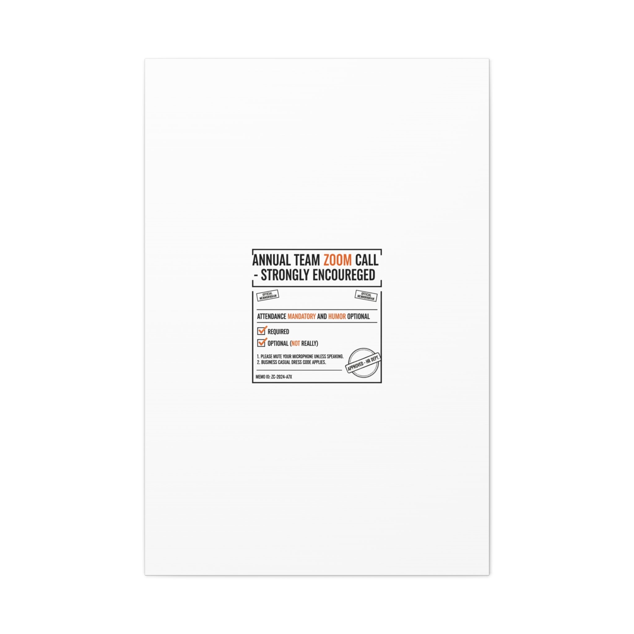 Office Sign Parody Canvas, Workplace Humor Notice Typography | Desk Wall Art