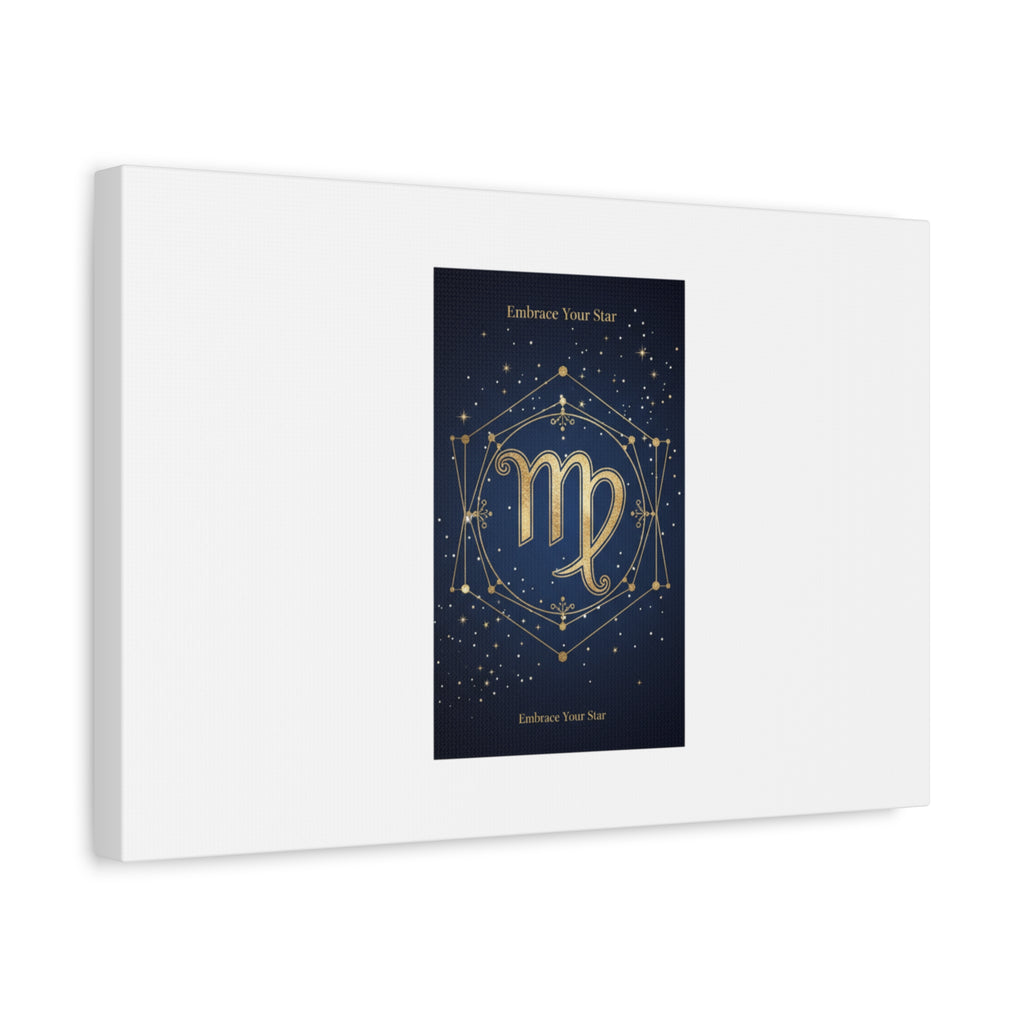 Virgo Zodiac Canvas, Astrology Art Print | Celestial Constellation Wall Decor