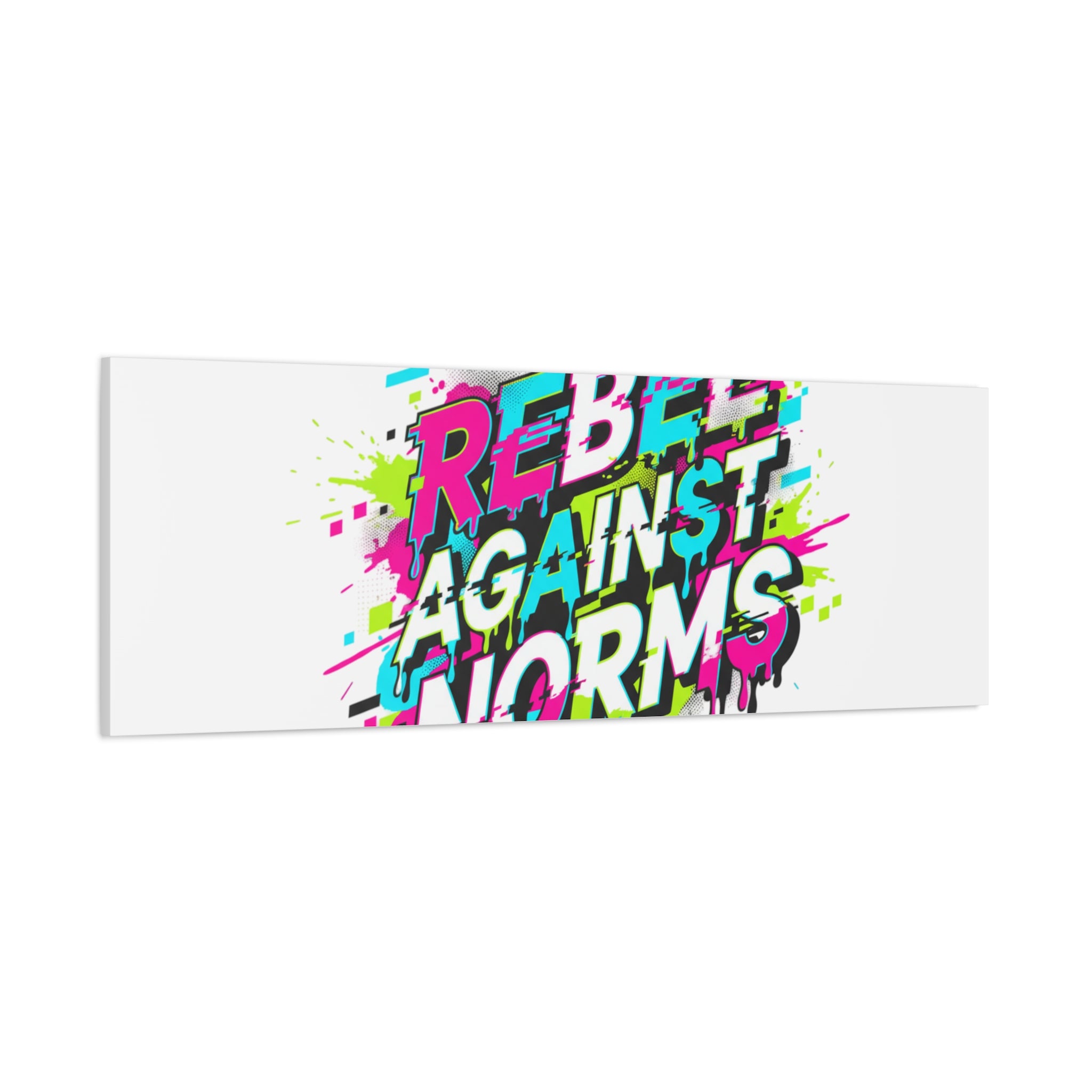 Rebel Against Norms Canvas | anti-aesthetic, glitch font art