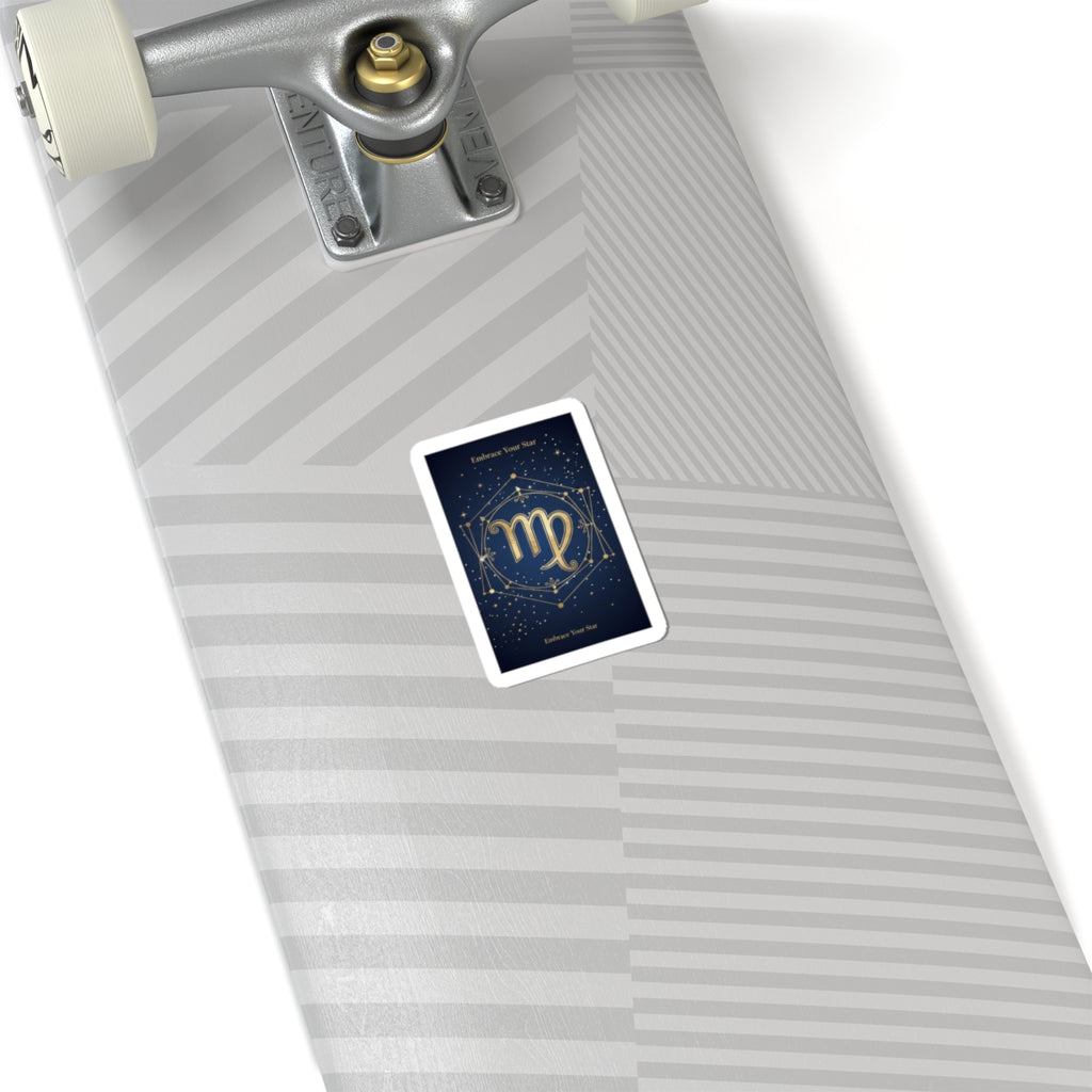 Virgo Constellation Sticker | Celestial Zodiac, Gold Moon Phase Design