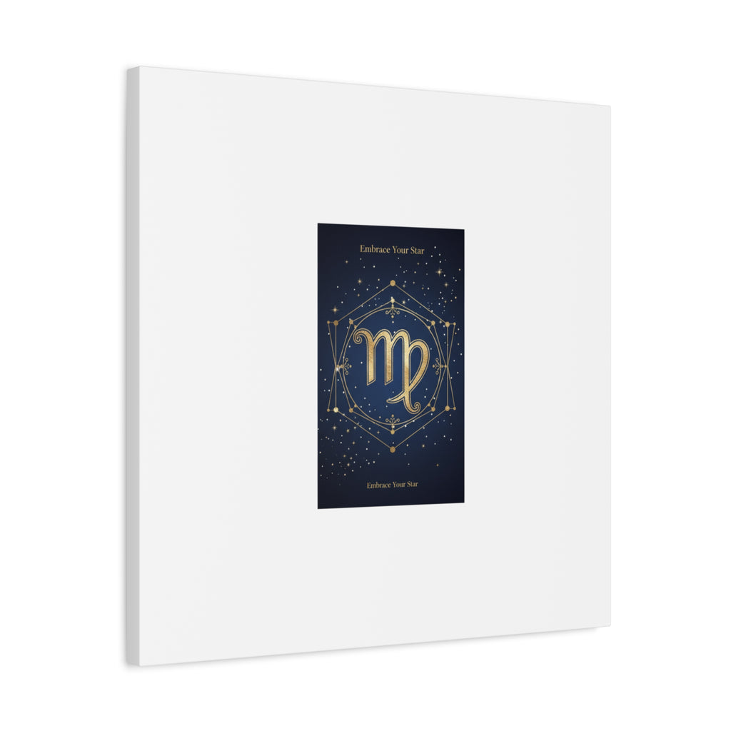 Virgo Zodiac Canvas, Astrology Art Print | Celestial Constellation Wall Decor