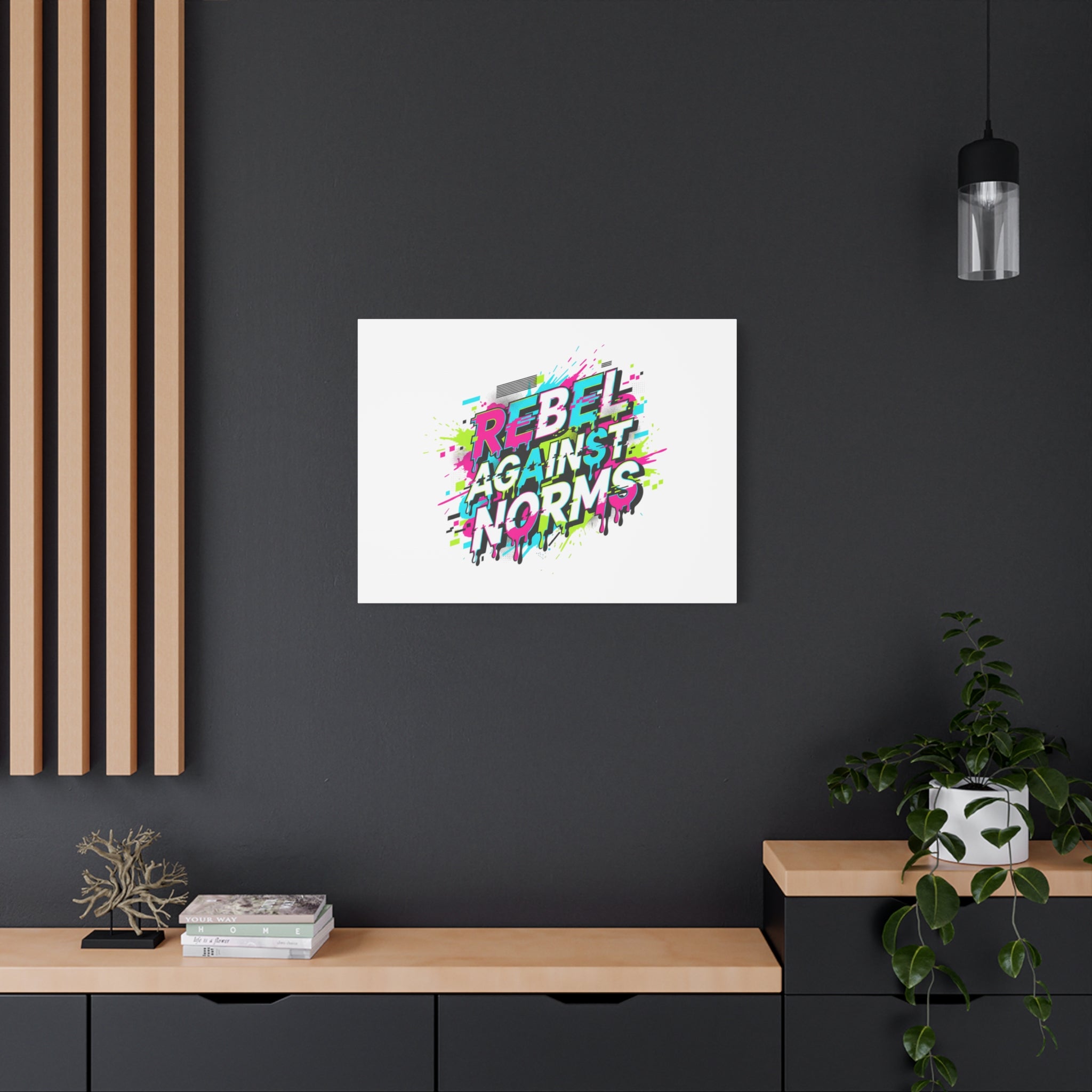 Rebel Against Norms Canvas | anti-aesthetic, glitch font art