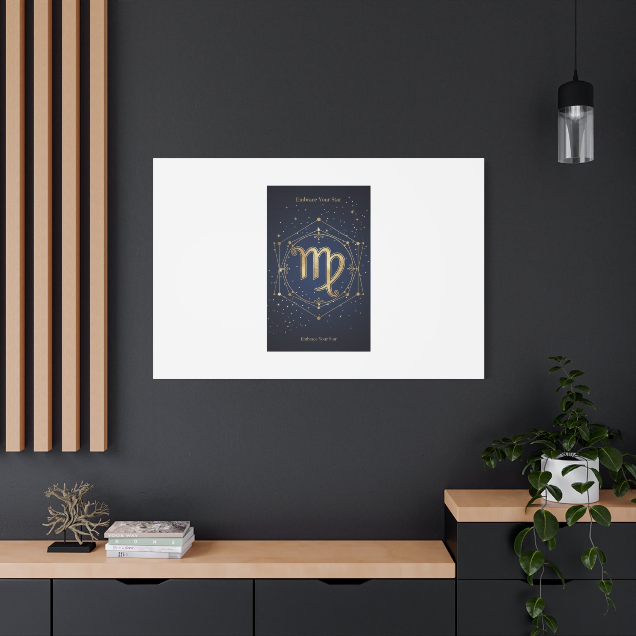 Virgo Zodiac Canvas, Astrology Art Print | Celestial Constellation Wall Decor