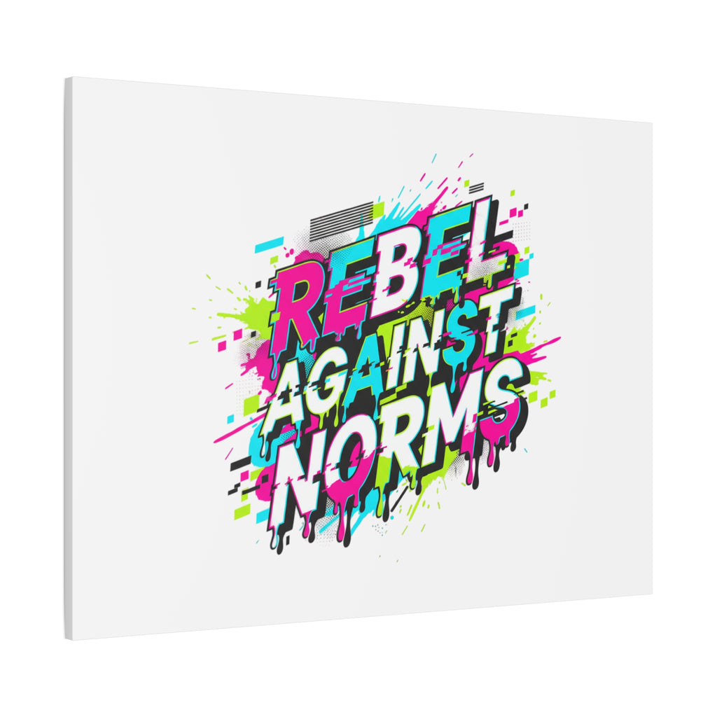 Rebel Against Norms Canvas | anti-aesthetic, glitch font art