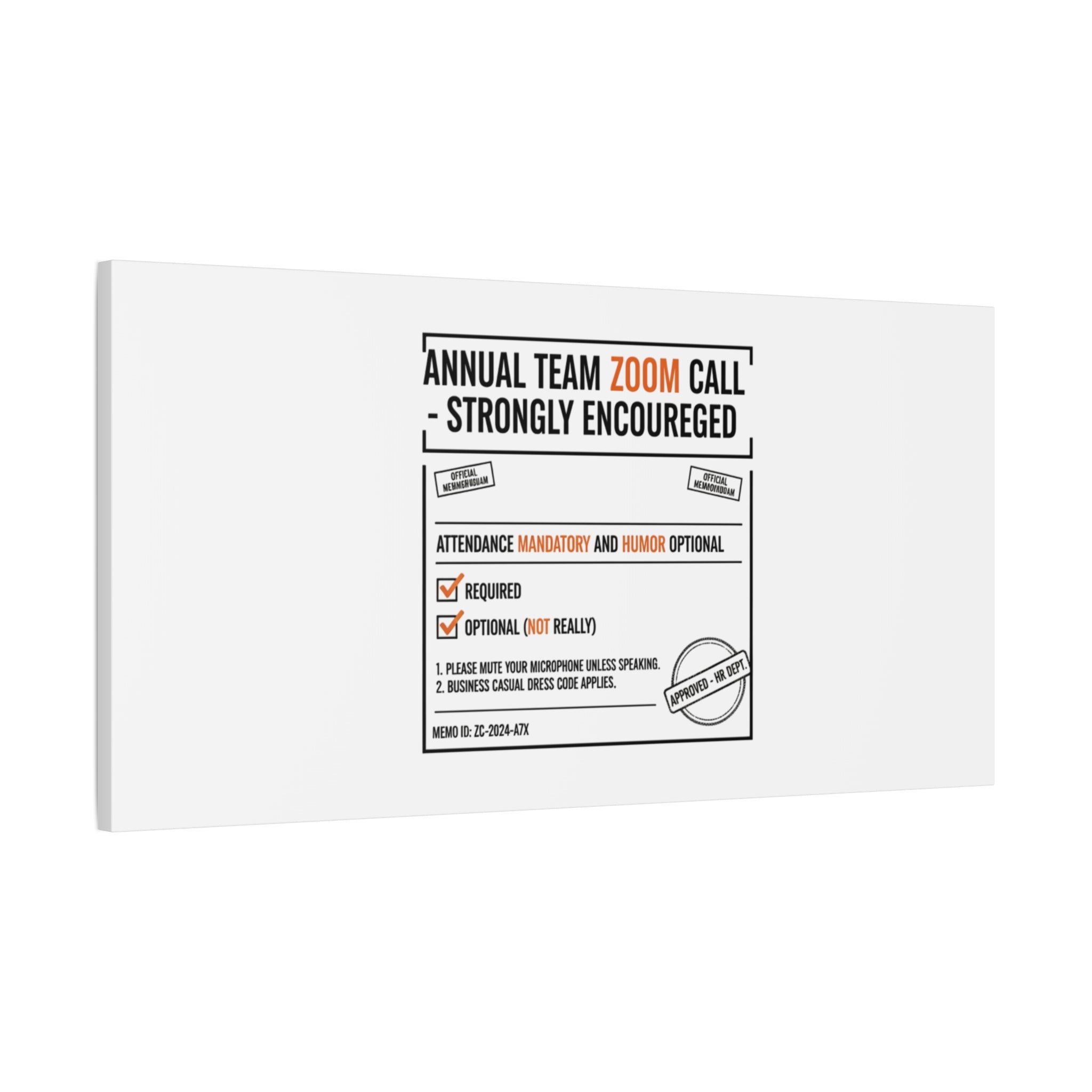 Office Sign Parody Canvas, Workplace Humor Notice Typography | Desk Wall Art