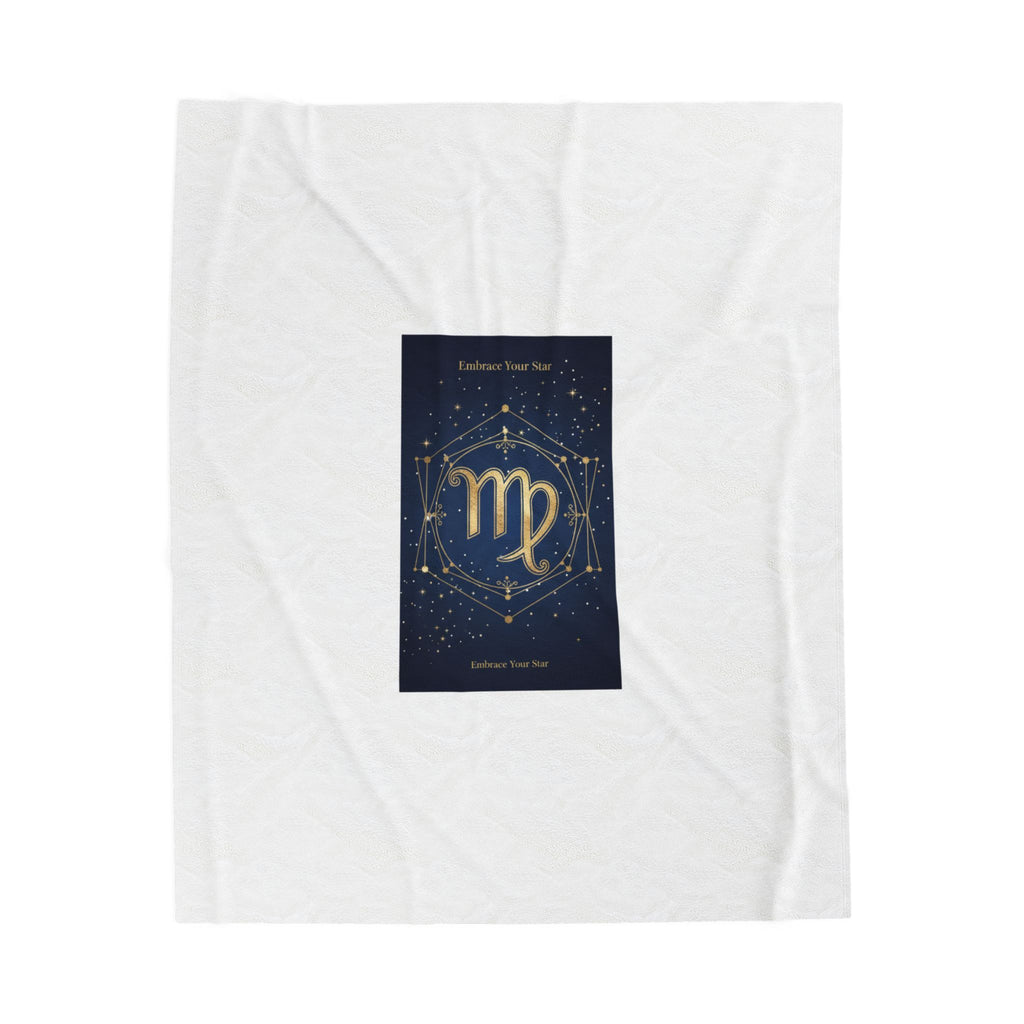 Virgo Zodiac Velvet Blanket | celestial decor, moon phase astrology