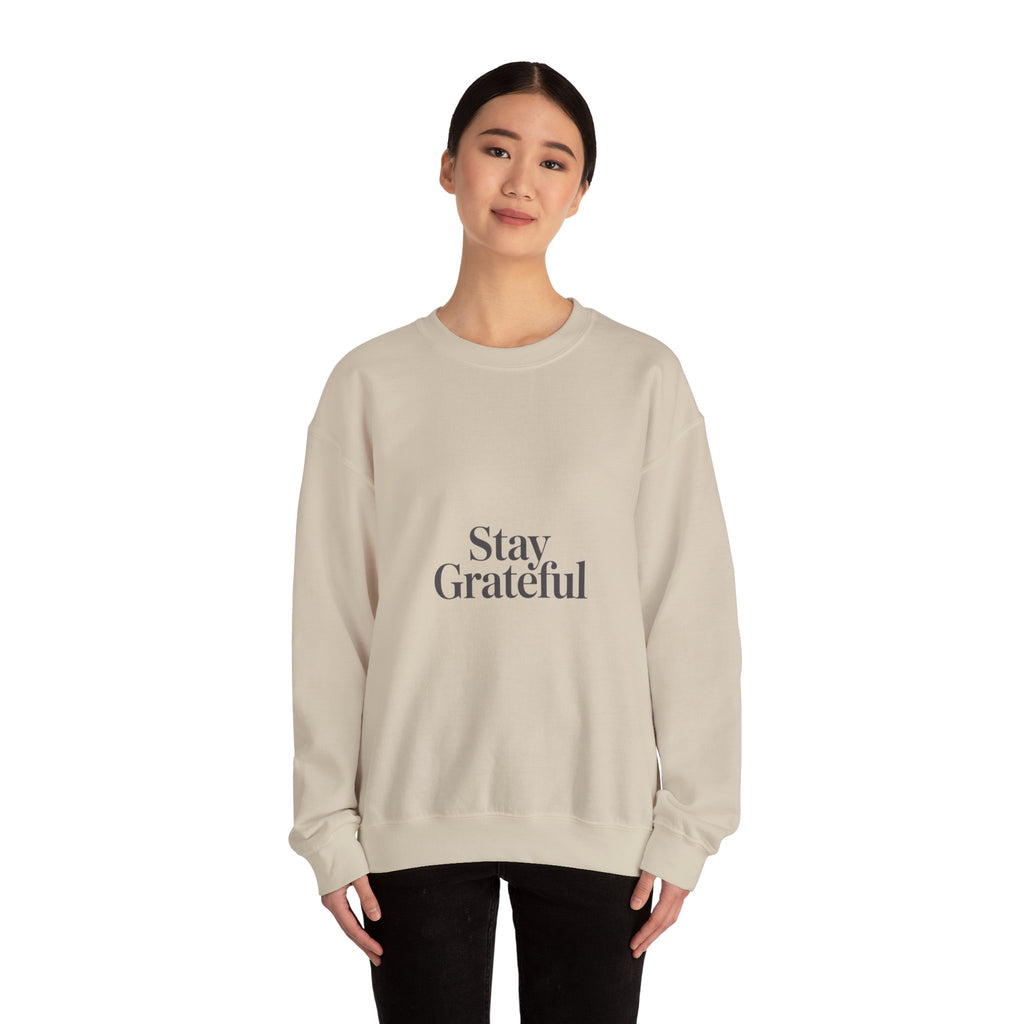 Stay Grateful Sweatshirt | Minimal Quote Shirt, Elegant Typography