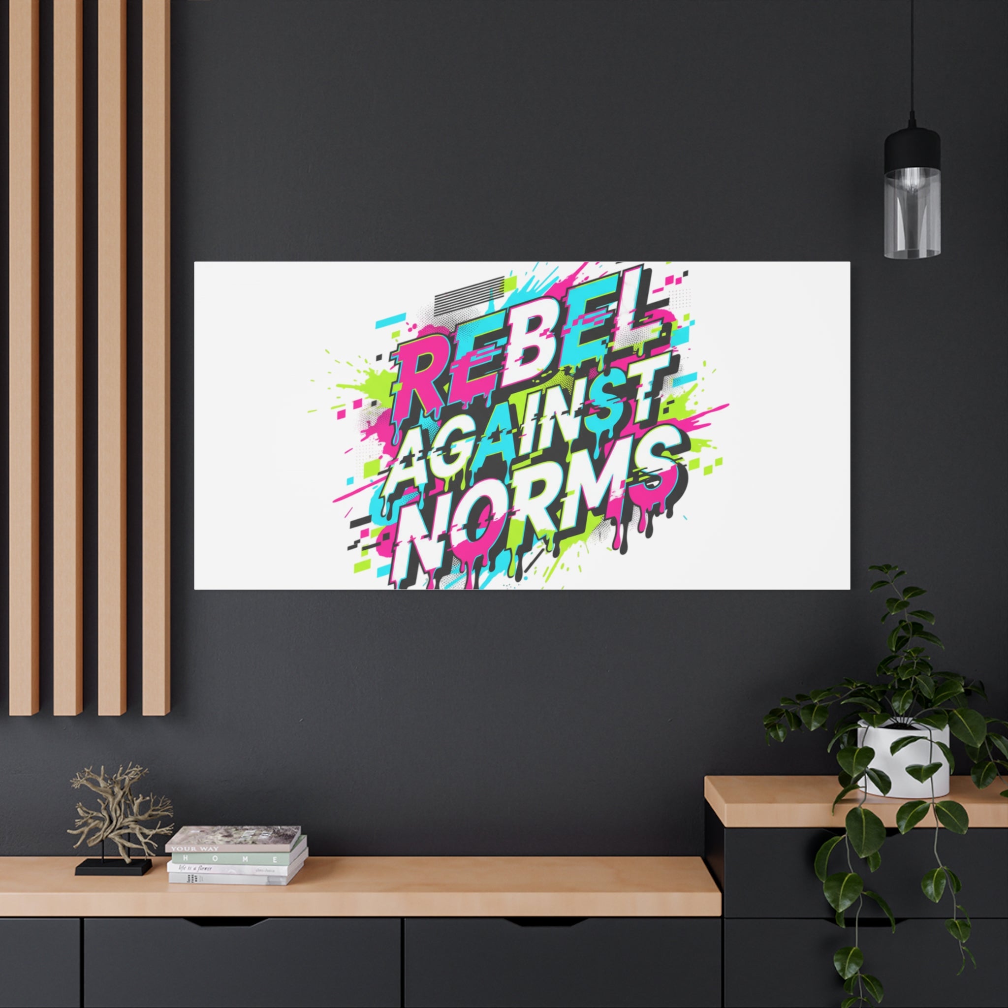 Rebel Against Norms Canvas | anti-aesthetic, glitch font art