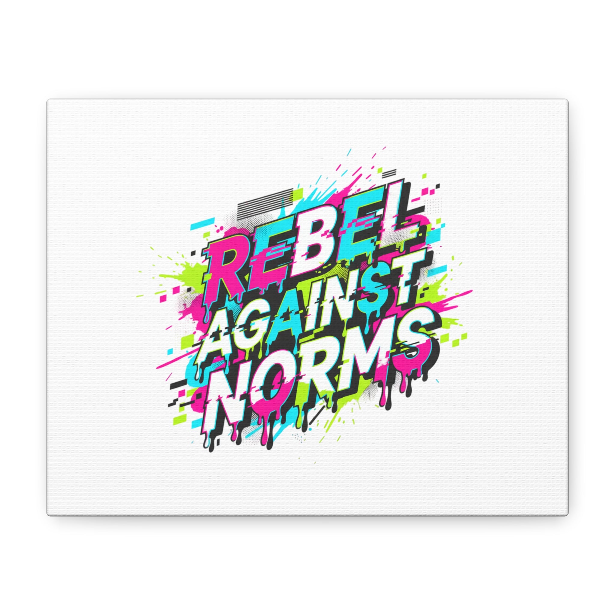 Rebel Against Norms Canvas | anti-aesthetic, glitch font art